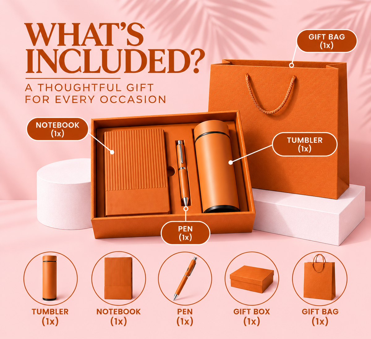 Personalised Orange Gift Set | Unique Engraved Gift for Him & Her