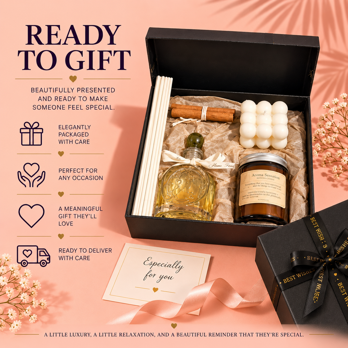 Luxury Fragrance & Candle Gift Box for Her | Self Care Pamper Set