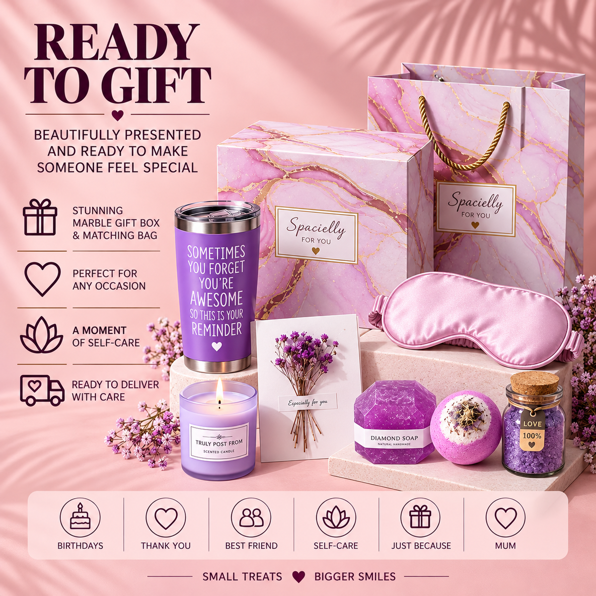 Luxury Self Care Gift Box for Her | Spa Pamper Set | Birthday & Relaxation