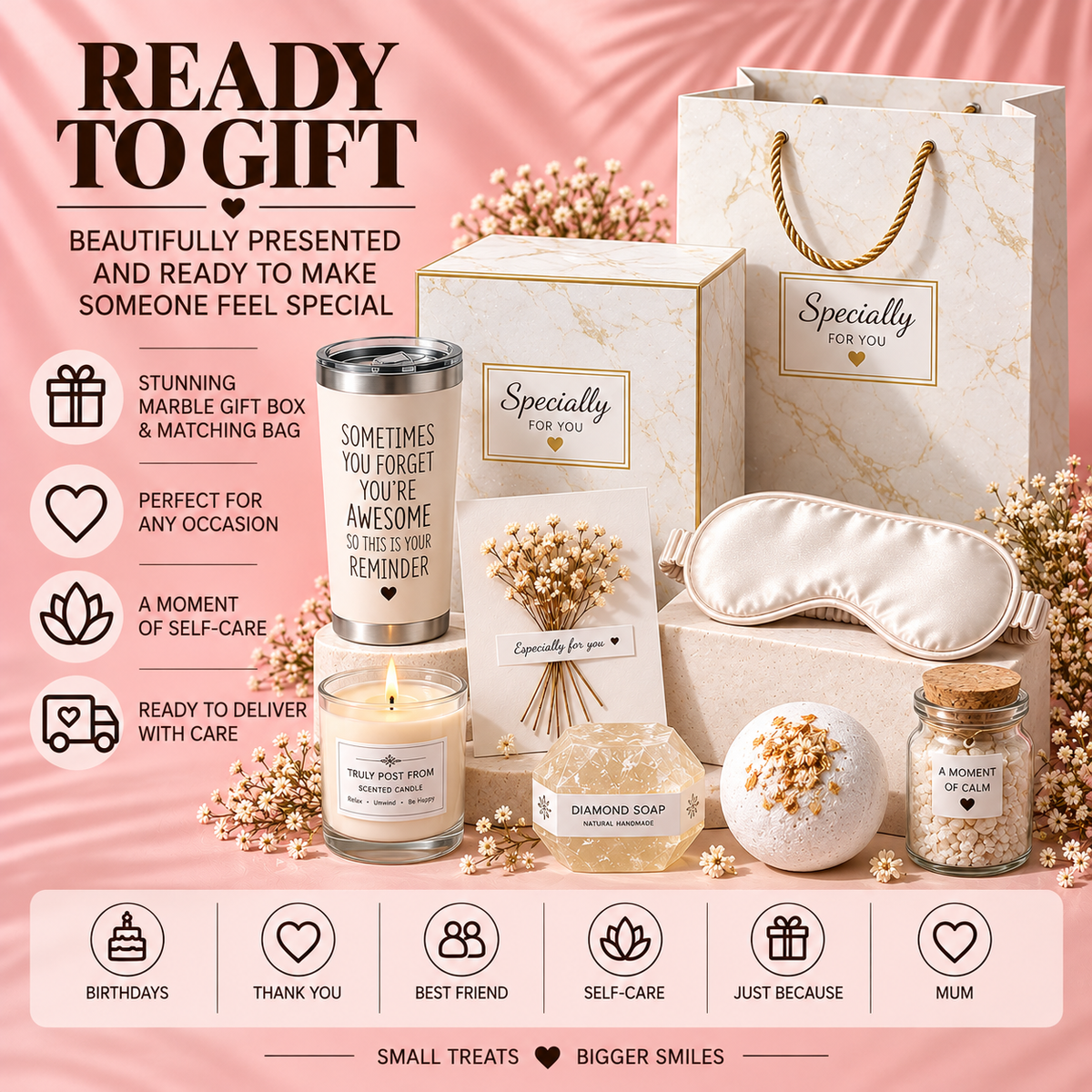 Luxury Self Care Gift Box for Her | Spa Gift Set | Birthday & Relaxation
