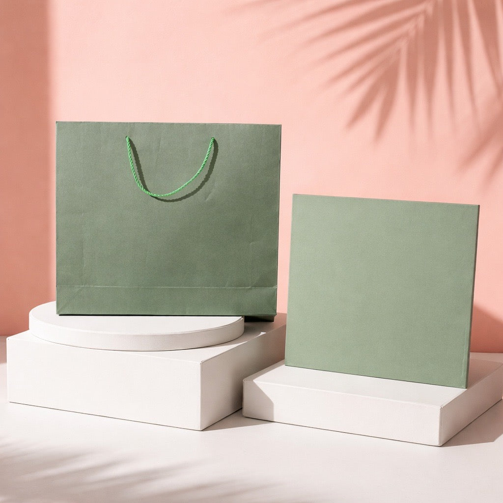 Personalised Sage Green Gift Set | Elegant Engraved Gift for Him & Her