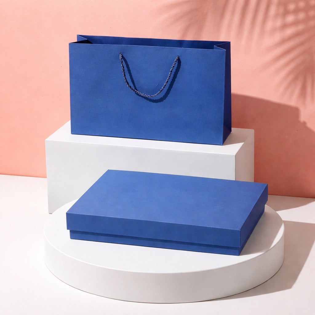 Personalised Blue Gift Set for Him & Her | Tumbler, Notebook & Pen